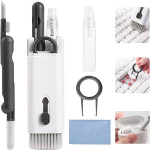 7in1 전자기기 청소 키트 (키보드, 에어팟 클리너 펜, 맥북, 아이패드, 아이폰 화면 먼지 제거 브러쉬, 부드러운 천, 스프레이 병 세트)