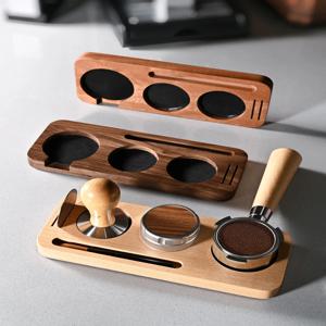 커피 탬퍼 매트 스테이션 스탠드 포터필터 홀더 지지대 받침대 원목 51mm 54mm 58mm 바리스타 에스프레소 액세서리