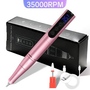 35000RPM 충전식 휴대용 네일 드릴 머신 저소음 네일 샌더 아크릴 젤 폴리쉬 전문 네일 도구