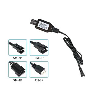 ● 7.4V (3.7V X2) 충전기 SM-2P/3P SM-4P 역방향 XH-3P/4P 리튬 이온 배터리 전기 RC 장난감 자동차 보트 USB 충전