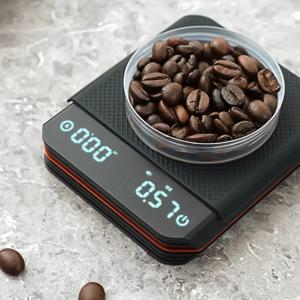 휴대용 미니 디지털 커피 저울 2kg1g 충전식 고정밀 LED 주방 저울 타이머 포함 핸드 드립 커피에 적합