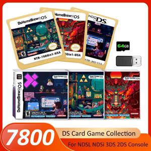 7800 in 1 DS 카드 게임 컬렉션 R4 3DS 플래시 카드 (NDSL, NDSi, 3DS, 2DS 어댑터용) 메모리 버닝 카드 DS 비디오 게임 카드