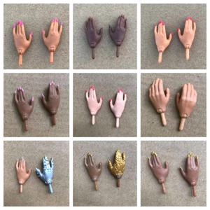 빅 패션 시스터 인형 손, 폴리쉬 네일 컬러(브라운, 화이트, 베이지, 블랙) 포함, 인형 교체용 손, 오리지널 LOL 인형 부품