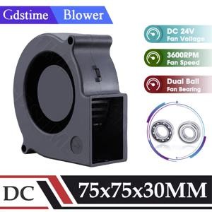 Gdstime 팬 7530 블로워 5V 12V 24V 라디에이터 팬 75mmx30mm 터보 원심 팬 75mm 정수기 히트싱크 및 바베큐 파이프 배기 팬