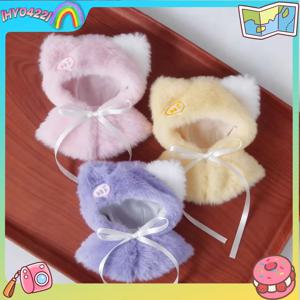 10cm 15cm 면 인형용 귀여운 별 모양 토끼털 망토, 핑크 리본 장식, 할로윈 사진 소품, 의상