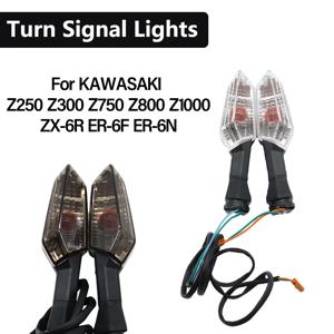카와사키 Z250 Z300 Z750 Z800 Z1000 ZX-6R ER-6F ER-6N 오토바이 신호등 LED 플러시 마운트 전방 방향 지시등