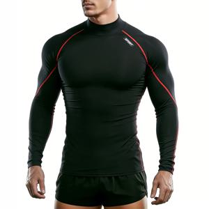 압축 스포츠 티셔츠 남성용 러닝 긴팔 티셔츠 탄력성 피트니스 운동복 체육관 운동 스포츠웨어 상의