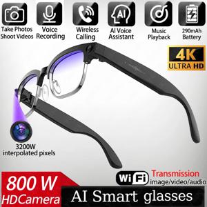 4K 스마트 AI 안경 8MP 카메라 비디오 녹화 사진 인식 답변 번역 블루투스 통화 변색 선글라스 방수