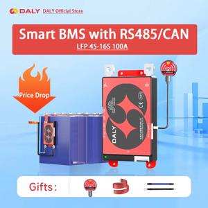 데일리 스마트 BMS 4S 리튬인산철(LiFePO4) 12V 8S 24V 16S 48V 100A BMS 블루투스 CANBUS RS485 3.2V 배터리 BMS 스쿠터 전기자전거 보호 회로