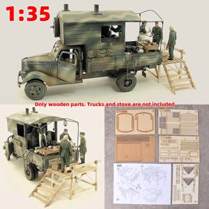 1/35 스케일 모델 키트 재질 목재 군용 트럭 자동차 컴파트먼트 밴 트럭 베드 개조 부품 부품 액세서리 미니어처 모델
