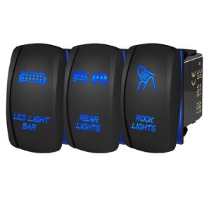 마린 로커 스위치 12V LED 라이트 바 락 라이트 스위치 SPST ON/OFF 5핀 RZR 방수 스위치 (UTV, 자동차, 트럭, 지프, ATV, 보트용)