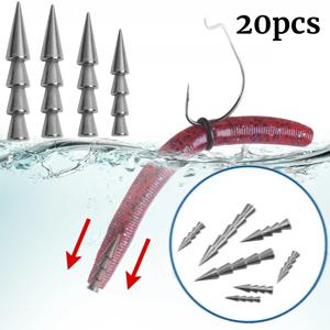 20개/세트 낚시용 납추 0.5g 1g 1.5g 2g 웜 웨이트 싱커 낚시용 소프트 베이트 낚시 액세서리