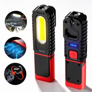 휴대용 USB 충전식 작업등 자기 COB LED 손전등 내장 배터리 1200mah 캠핑 토치