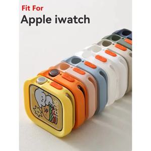 애플워치용 캔디 소프트 실리콘 케이스 커버 11 10 8 9 7 6 5 4 울트라 49/45/46/워치 시리즈 44 42mm 41mm 보호 커버
