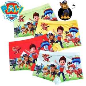 4PCS 새로운 Paw Patrol Chase 어린이 소년 복서 속옷 귀여운 만화 어린이 반바지 팬티 복서 코튼 속옷 2XL 팬티 선물