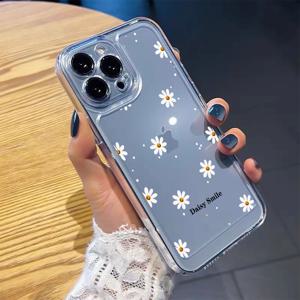 패션 플라워 데이지 럭셔리 삼성 갤럭시 S21 S25 S24 울트라 S22 FE S23 플러스 A55 A56 5G A16 A35 투명 소프트 클리어 펀다