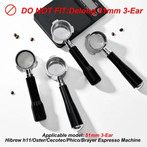 Homix H11 Oster Cecotec Hibrew 에스프레소 머신 핸들 카페 도구용 필터 바구니가 있는 51mm 커피 바텀리스 포터필터