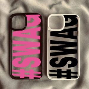 삼성 갤럭시 S26 S25 울트라 S21 S23 FE S24 A56 A55 A54 A53 A52 A35 A34 A06 A16 A15용 SWAG 볼드 레터 케이스 충격 방지 커버