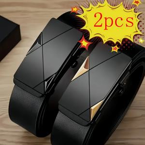 2pcs/3pcs 패셔너블한 남성용 벨트, 데일리 캐주얼 비즈니스 벨트, 청바지 벨트, 합성 가죽 고급 정장 매칭 벨트, i