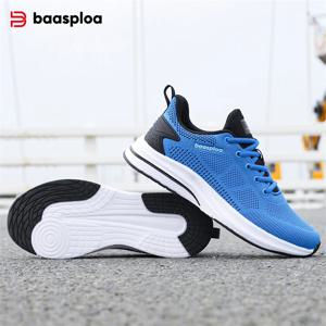 Baasploa 남성 운동화 브랜드 메쉬 통기성 캐주얼 스니커즈 남성 레이스 업 컴포트 경량 스포츠 신발 미끄럼 방지 야외