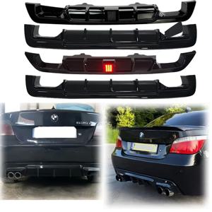 2006년부터 2011년까지 BMW 5 시리즈 E60 MP M 스포츠 MT 교체형 LED 라이트 리어 범퍼 디퓨저 스포일러 립 ABS 글로스 블랙
