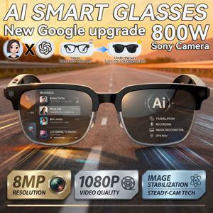 2026년형 AI 스마트 안경 120개 이상 언어 번역 800만 화소 카메라 비디오 음악 플레이어 통화 비즈니스용 8K 컬러 변환 안경 남성용