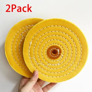 2개 6인치 버핑 연마 휠, 벤치 그라인더용 1/2인치 아버 홀 포함, 보석 진주 금속 거울 연마 휠