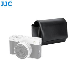 JJC 가죽 카메라 케이스 파우치 (후지필름 후지 X100VI X100V X-E5 XE5 캐논 파워샷 V1용) 옥스포드 파우치 케이스 (배터리 포켓 2개 포함)