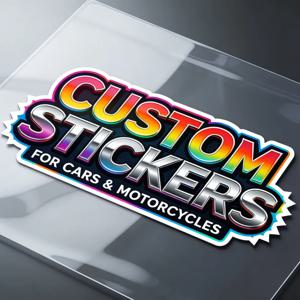 맞춤형 로고 텍스트 자동차 PVC 스티커, 주문 제작 애니메이션 스티커, 잉크 프린트 다채로운 로고 데칼, 개인 맞춤 장식용