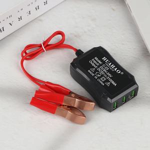 1/2개 12V 24V~5V 비상 전원 USB 어댑터(3USB 포트 및 고효율 휴대폰 충전용 배터리 클립 포함)