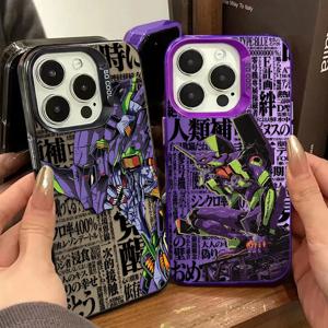 멋진 e-evangelions 하드 폰 케이스 (아이폰 17, 16, 15, 14, 13, 12, 11 Pro Max Plus, 17 Air, 16E, X, XR, XS Max) 충격 방지 커버
