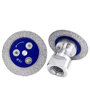 50mm 다이아몬드 미니 톱날, 나사산 석재 절단 디스크, 화강암 사암 콘크리트 레터링 조각 연마 공구