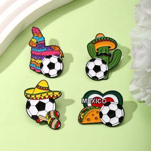 4 PCS 축구 축구 기념품 선물로 사용하기에 적합 트로피 금속 배지 스피라 브로치 핀 맞춤형 Diy 유행 장식 액세서리