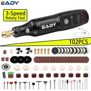 EADY 102PCS 무선 미니 로터리 공구 세트, USB 충전식, 조각, 연마, 샌딩, DIY 공예, 보석 제작용