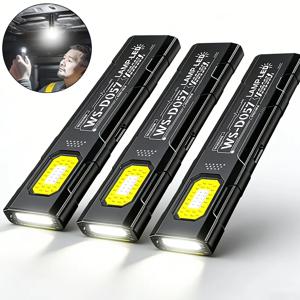    1-3PCS 미니 EDC 손전등 COB 테일 자석 USB 충전식 비상 랜턴 모자 클립 라이트 캠핑 러닝 작업용