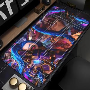 Riftbound LTCG 카드 플레이 매트 마우스 패드 리그 레전드 진크스 시리즈 LOL 600x350mm 오버록 보드 게임 HD 인쇄 XXL 데스크 매트