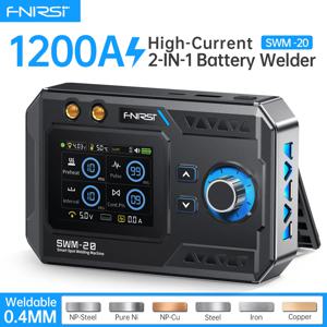 FNIRSI SWM-20 휴대용 스폿 용접기, 이중 펄스 배터리 용접기, 1200A 출력, 0.1-0.4mm 니켈 스트립, 18650 팩 도구