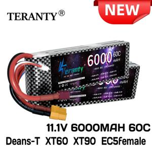 테란티 3S 6000mAh 리포 배터리 11.1V 6000mAh 60C 최대 80C RC 배터리 (XT90, EC5, XT60, T 타입 커넥터 포함) RC 자동차, 드론, 헬리콥터, 보트용
