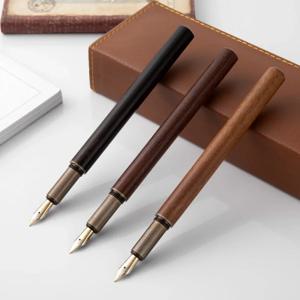 1pc 럭셔리 레트로 우드 브론즈 만년필 0.5mm 사무실 비즈니스 쓰기 예술 서예 학교 학생 문구 선물 ​