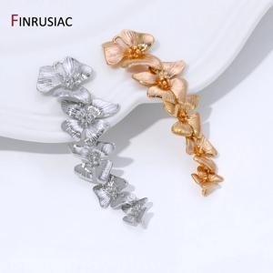 14K 금도금 황동 꽃 태슬 펜던트 귀걸이 액세서리용, 꽃 참 펜던트 DIY 쥬얼리 제작 용품