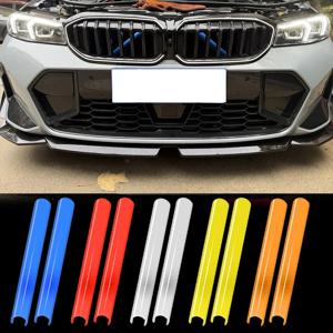 BMW F20 F10 F30 F24 G01 G30 G20 F11 1 2 3 4 시리즈 V 브레이스 액세서리용 프론트 그릴 트림 스트립 커버 프레임 스티커 2개