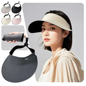 새로운 여성 여름 햇빛 가리개 모자 넓은 챙 오픈탑 포니테일 캡 야외 여행 하이킹 자외선 차단 바이저 낚시꾼 모자