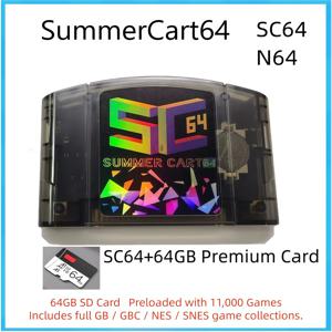 SC64 N64 플래시카트 SummerCart64 오픈소스 게임 카드 64GB SD 내장 메뉴 및 커버 썸네일 N64 Expansion Pak 4MB M64