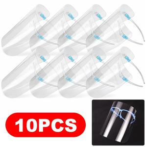 10PCS 페이스 쉴드 마스크 안티 타액 스플래시 아이웨어 안티-포그 분리형 보호 페이스 프레임 바이저 여행용 주방 가정용