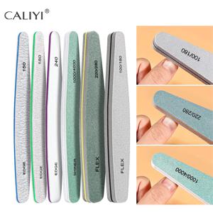 CALIYI 6개입 네일 파일 및 버퍼 세트 (천연 손톱용 에머리 보드, 네일 버퍼 블록, 100-4000 그릿 네일 파일, 손톱 파일)
