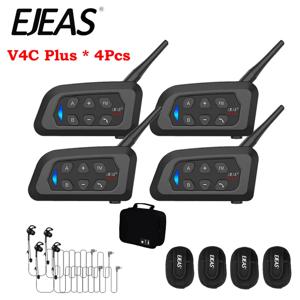 4PCS EJEAS V4C PLUS 이어폰 축구 심판 인터콤 헤드셋 1500M 전이중 블루투스 5.1 회의 인터폰 방수