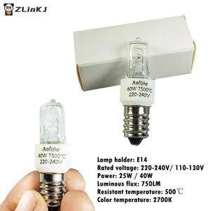 ▶ 1개 25W/40W E14 오븐 전구 220-240V 안전 할로겐 오븐 램프 고온 500도 ℃   내열성 건조기 전자레인지 전구