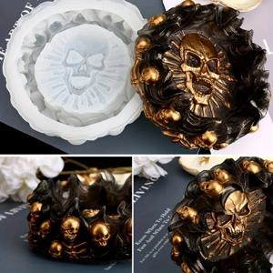 재떨이 몰드, 해골 DIY 공예 선물 에폭시 레진 주조 몰드, 보석 보관 몰드, 파티용, 홈데코, DIY 레진 실리콘