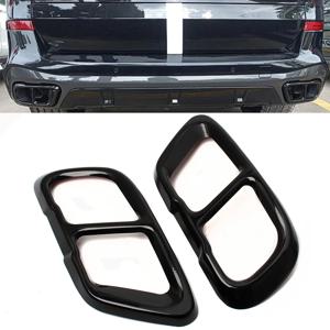 BMW X5 G05 X6 G06 X7 G07 2019-2022용 자동차 외부 악세사리 테일 백 배기 머플러 팁 파이프 보호 커버 트림