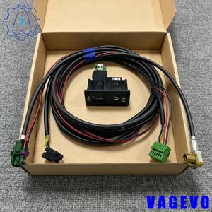 차량용 미디어 AUX USB CarPlay 스위치 5Q0035726E 폭스바겐 골프 7 MK7 파사트 B8 MIB2 MDI USB AMI 어댑터 플러그 소켓 자동차 액세서리